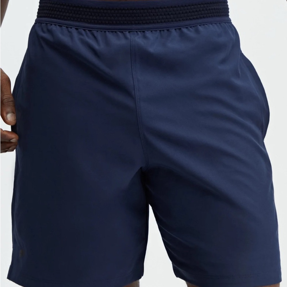 Fabletics Blue Athletic Shorts with Elastic Waistband